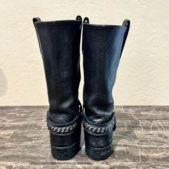 Frye Leather Chain Link Harness Boots - Picture 8 of 12